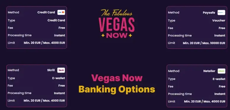 Vegasnow Canada - Account Conditions defined by rules and limits