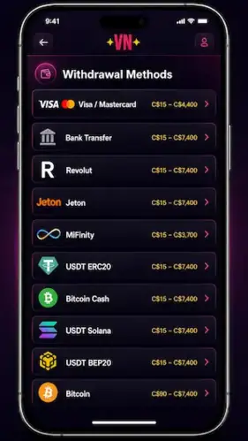 Vegasnow Mobile App - Requesting a Payout - Useful Context